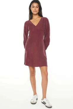 ALIX LS SHIFT MINIDRESS DARK CHERRY