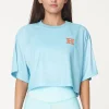 3 BALLER CROP SWISH TEE AQUA