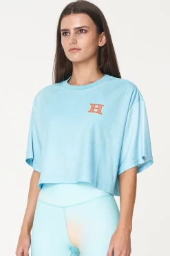 3 BALLER CROP SWISH TEE AQUA