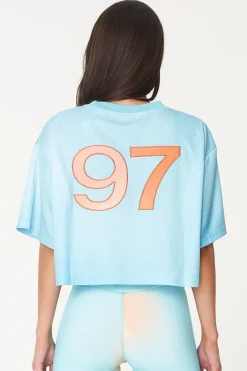 3 BALLER CROP SWISH TEE AQUA