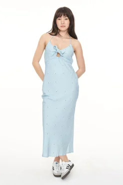 BELIZE TIE MAXI DRESS BLUE