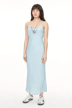 BELIZE TIE MAXI DRESS BLUE
