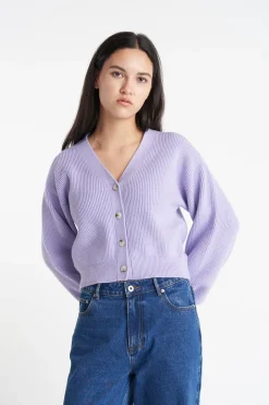BELLA KNIT CARDIGAN THISTLE