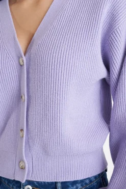 BELLA KNIT CARDIGAN THISTLE