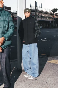 BLOCK DENIM EMB PANT/ALTA BLUE WASH
