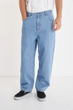 BLOCK DENIM EMB PANT/ALTA BLUE WASH