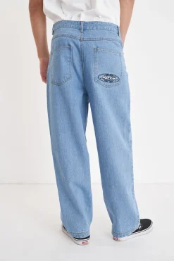 BLOCK DENIM EMB PANT/ALTA BLUE WASH