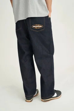 BLOCK DENIM EMB PANT/ALTA INDIGO