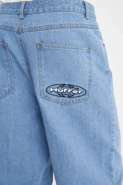 BLOCK DENIM EMB PANT/ALTA BLUE WASH
