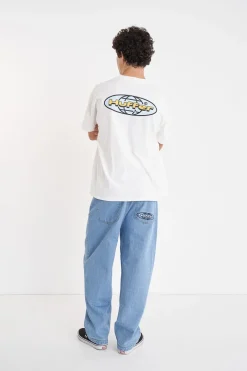 BLOCK DENIM EMB PANT/ALTA BLUE WASH