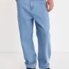 BLOCK DENIM EMB PANT/OLDE BLUE WASH