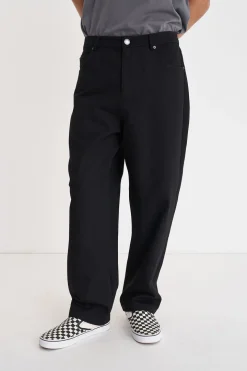 BLOCK DENIM EMB PANT/OLDE BLACK WASH