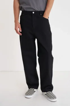 BLOCK DENIM EMB PANT/OLDE BLACK WASH