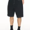 BLOCK EMB SHORT/OLDE BLACK WASH