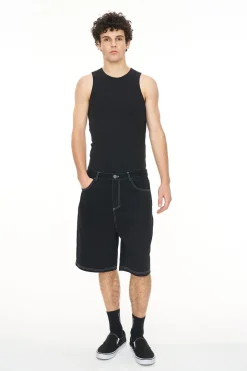 BLOCK EMB SHORT/OLDE BLACK WASH