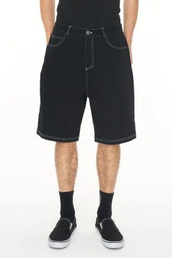 BLOCK EMB SHORT/OLDE BLACK WASH