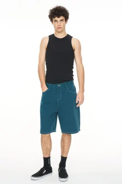 BLOCK EMB SHORT/OLDE EMERALD