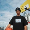 BLOCK TEE 220/HOOPED BLACK
