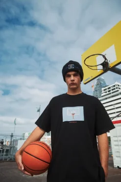 BLOCK TEE 220/HOOPED BLACK