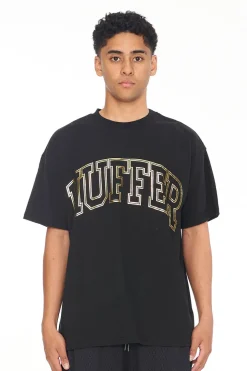 BLOCK TEE 220/OUTLINED BLACK/GOLD