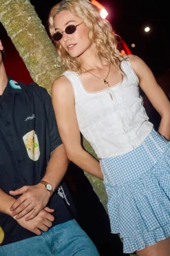 CATALINA RUFFLE SKIRT CLUB BLUE/CHALK