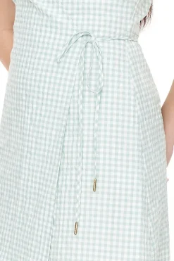 CATALINA WRAP MINI DRESS MINT/CHALK
