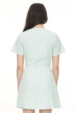 CATALINA WRAP MINI DRESS MINT/CHALK