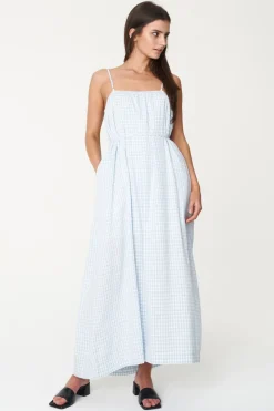 CELINE MAXI DRESS BLUE/WHITE