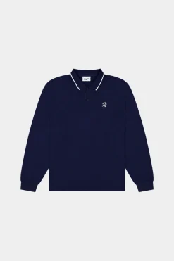 CHECK LS POLO NAVY