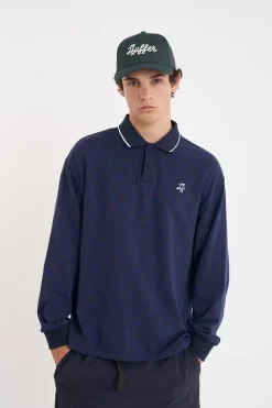 CHECK LS POLO NAVY
