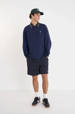 CHECK LS POLO NAVY