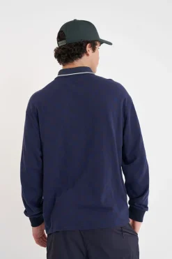 CHECK LS POLO NAVY