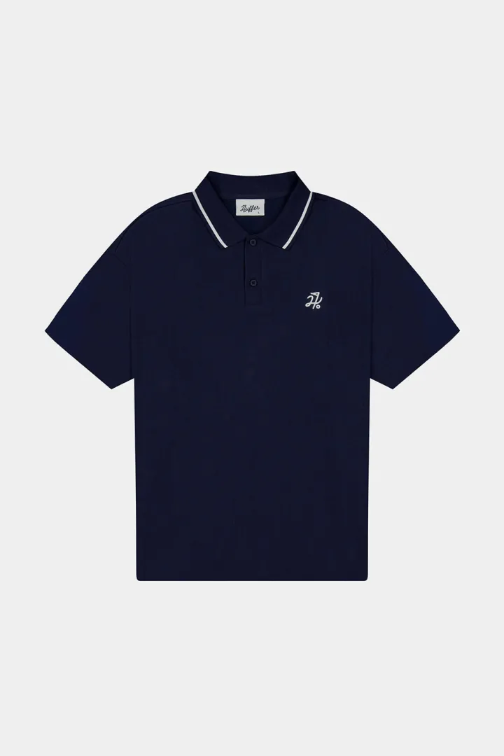 CHECK SS POLO NAVY