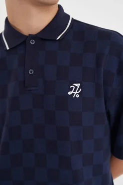 CHECK SS POLO NAVY