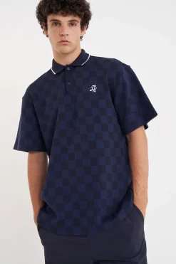 CHECK SS POLO NAVY