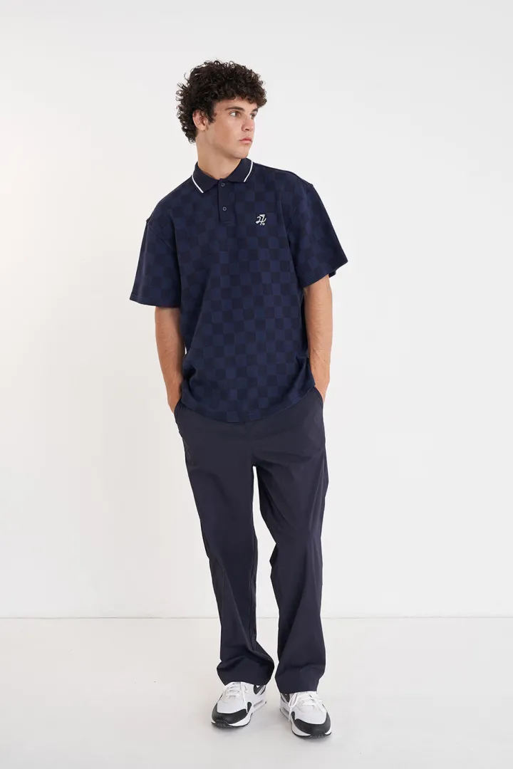 CHECK SS POLO NAVY