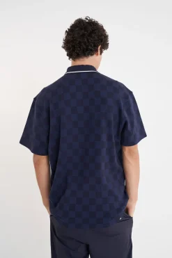 CHECK SS POLO NAVY