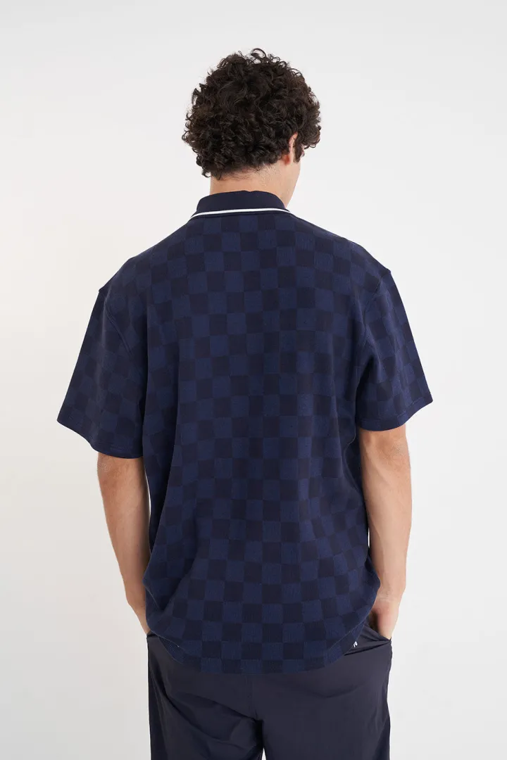 CHECK SS POLO NAVY