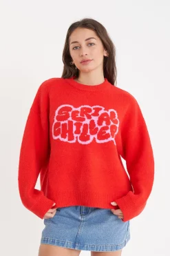 CHILLER INTARSIA KNIT CHERRY