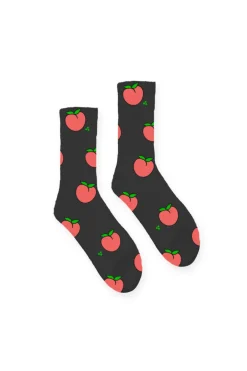 CREW SOCK/PEACHY BLACK