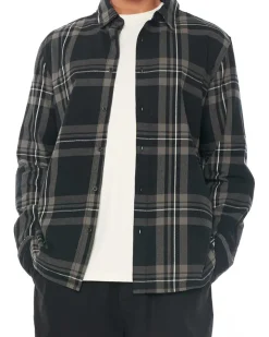 CUBE BRUSH PLAID SHIRT DARK GREY