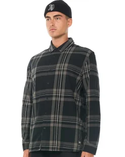 CUBE BRUSH PLAID SHIRT DARK GREY