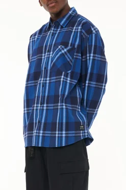 CUBE CHECK SHIRT NAVY