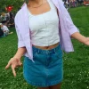 97 DENIM MINI SKIRT MID WASH