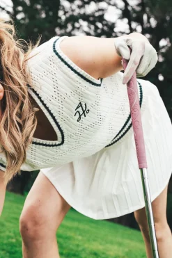 DIAMOND CROP VEST CHALK