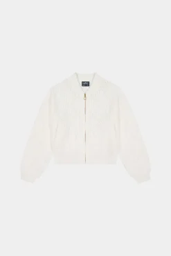 DIAMOND KNIT BOMBER CHALK
