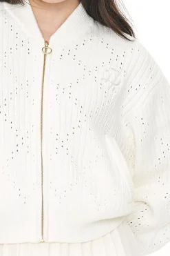 DIAMOND KNIT BOMBER CHALK
