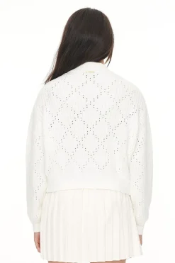 DIAMOND KNIT BOMBER CHALK