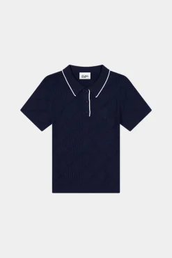 DIAMOND KNIT POLO NAVY