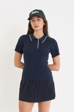 DIAMOND KNIT POLO NAVY